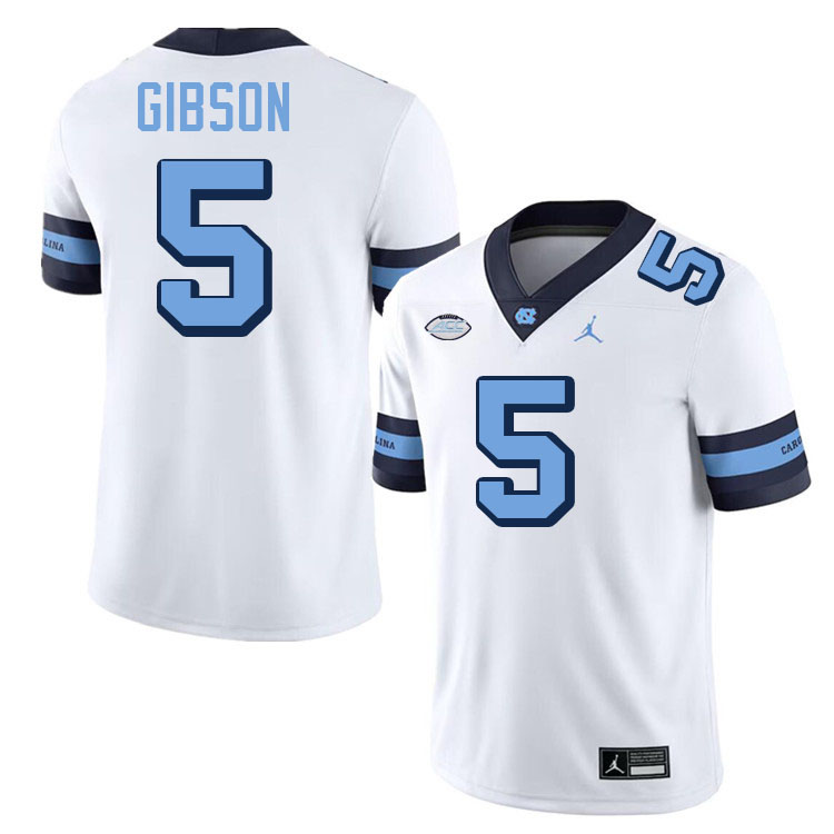 #5 Gavin Gibson North Carolina Tar Heels Jerseys,Apparels,Uniforms Stitched-Throwback White